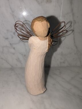 🪽 Willow Tree "Thank You" Angel Figurine With Violets 5" - Demdaco Vintage 2002